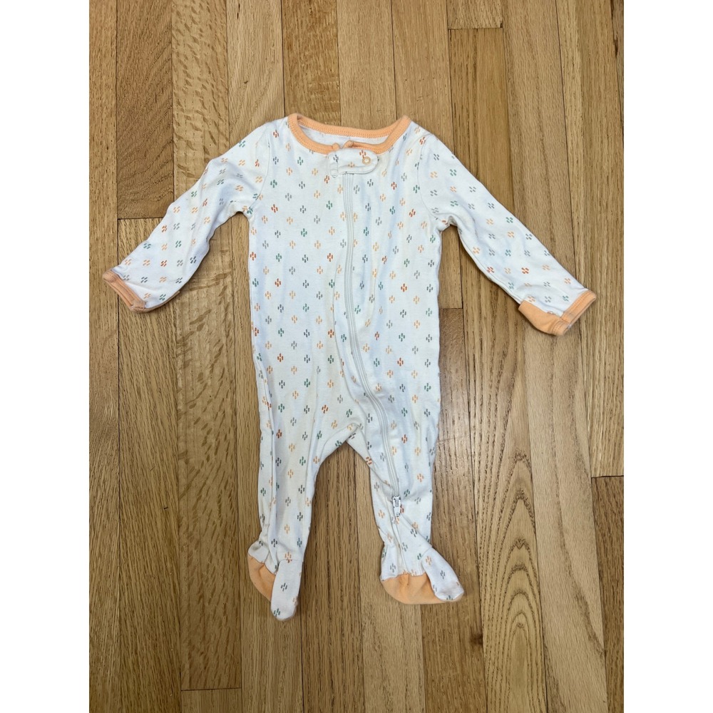 Cloud Island Footed Zip Sleeper Baby 0-3M White